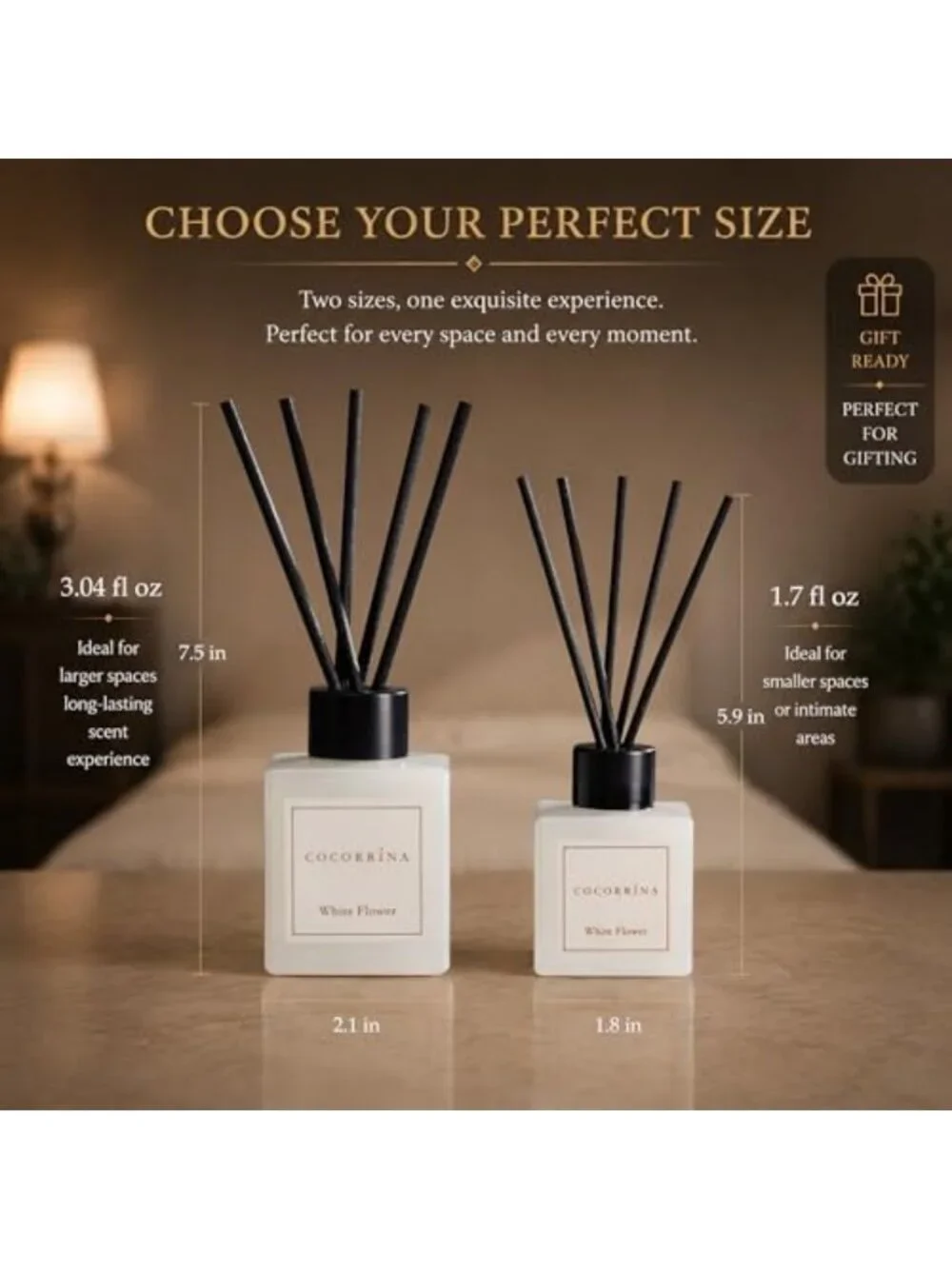 Reed Diffuser Set Trio - Mahogany Teakwood, White Flower & White Tea - Home
